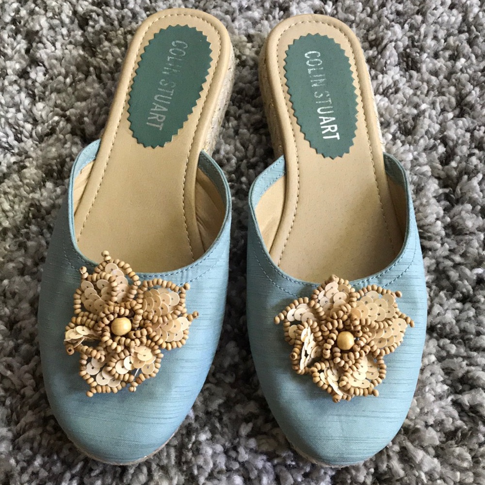 Vintage Colin Stuart beaded floral slides